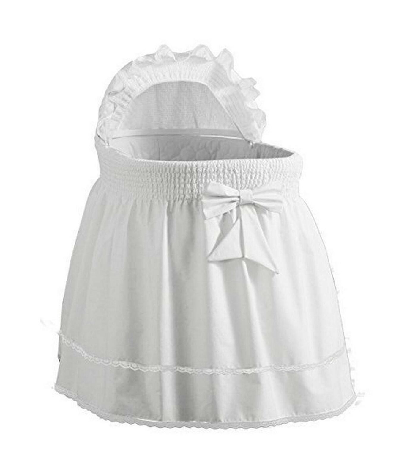 Baby Doll Bedding Neutral Sea Shell Bassinet Liner For Boy And Girl, White