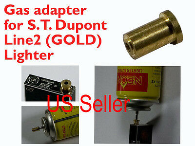 Gas Refill Adapter/real St.dupont Lighter Line 1/2 Gold