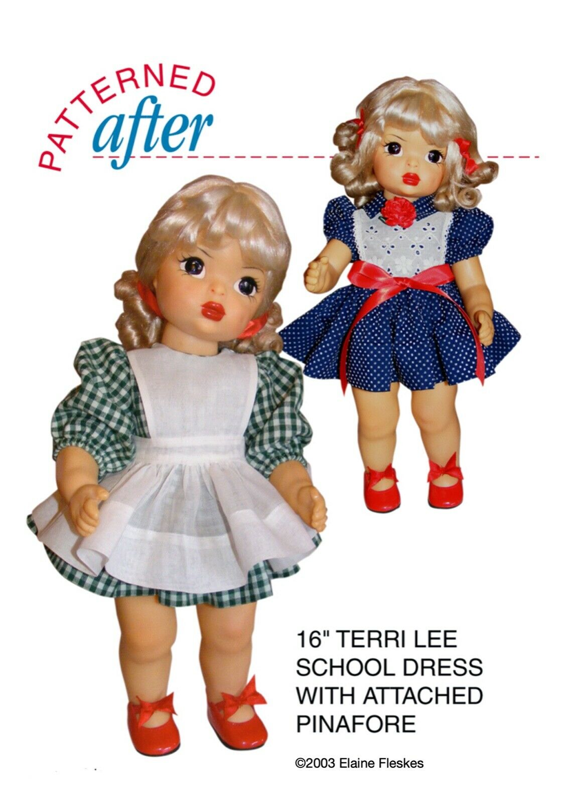 School Dress With Attached Pinafore Clothing Pattern For 16" Terri Lee Doll